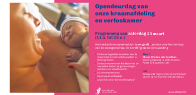 Kliniek Sint-Jan Opendeurdag van de materniteit en verloskamer op zaterdag 23 maart 2024